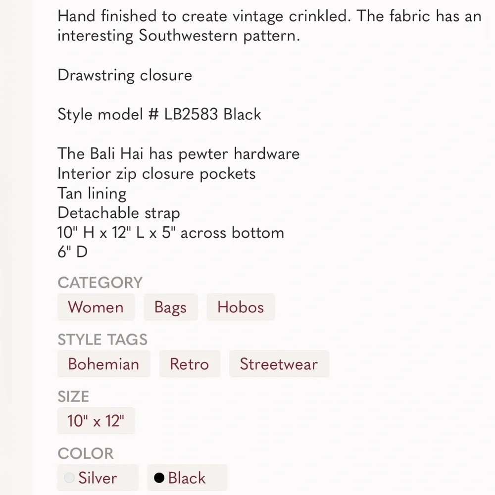 Lucky Brand 🍀Bali Hai Drawstring Bucket Boho Bag